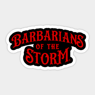 Barbarians of the Storm logo - Red Sticker